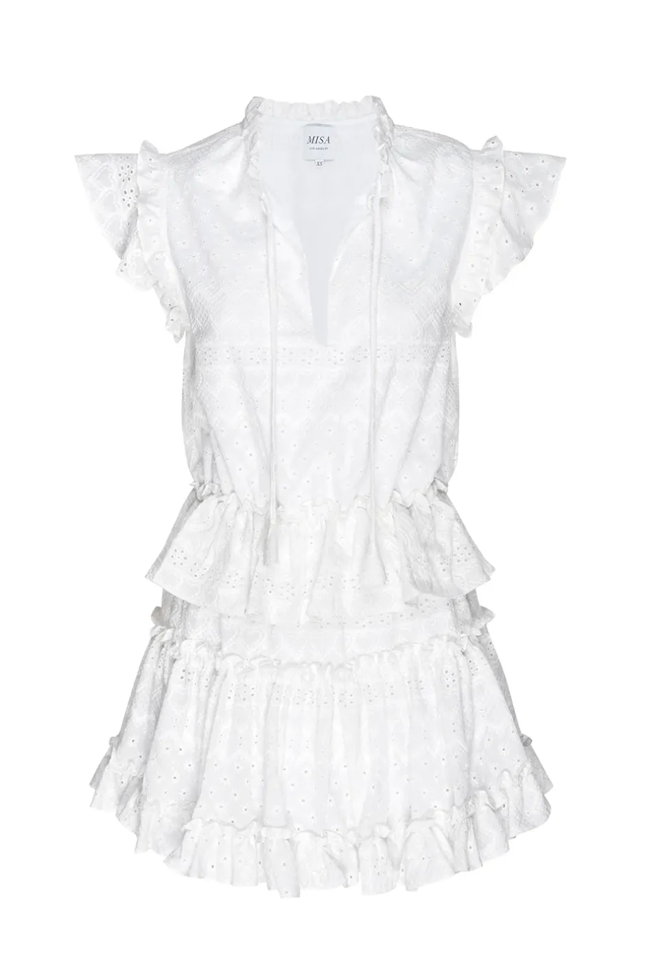 MISA Los Angeles ILIANA DRESS Whiteeyelet Discount
