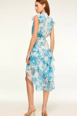 MISA Los Angeles ILYSA DRESS Turquoiseflorachiffon Sale