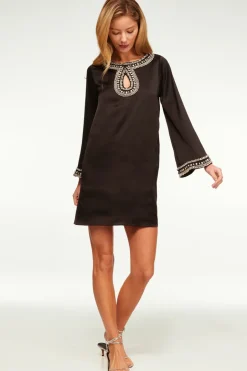 MISA Los Angeles IVY DRESS Blacksatin Clearance