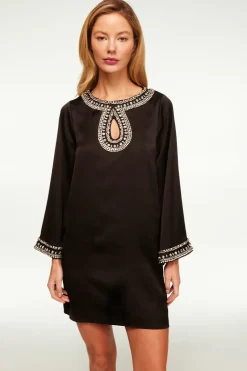 MISA Los Angeles IVY DRESS Blacksatin Clearance