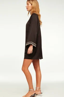 MISA Los Angeles IVY DRESS Blacksatin Clearance