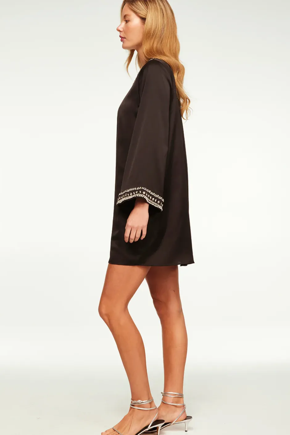 MISA Los Angeles IVY DRESS Blacksatin Clearance