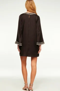 MISA Los Angeles IVY DRESS Blacksatin Clearance