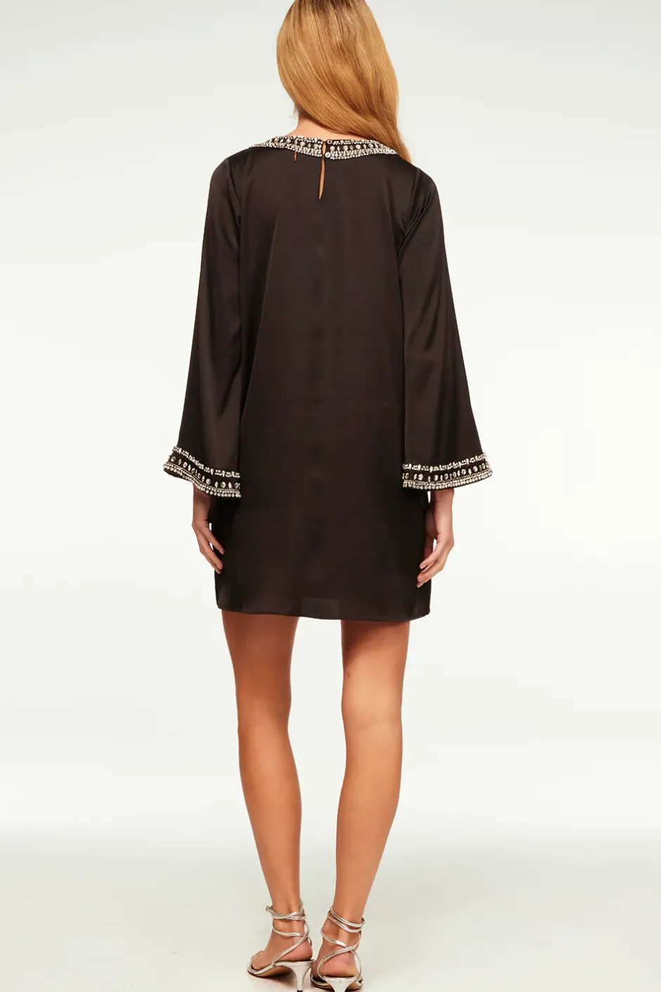 MISA Los Angeles IVY DRESS Blacksatin Clearance