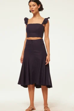 MISA Los Angeles JANET SKIRT Navylinen Fashion