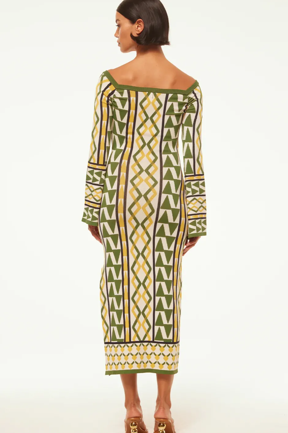 MISA Los Angeles JAQUETTA DRESS Limoncellogeojacquard Clearance