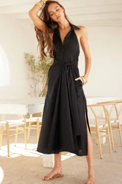 MISA Los Angeles JESSIKA DRESS Blackpoplin Clearance