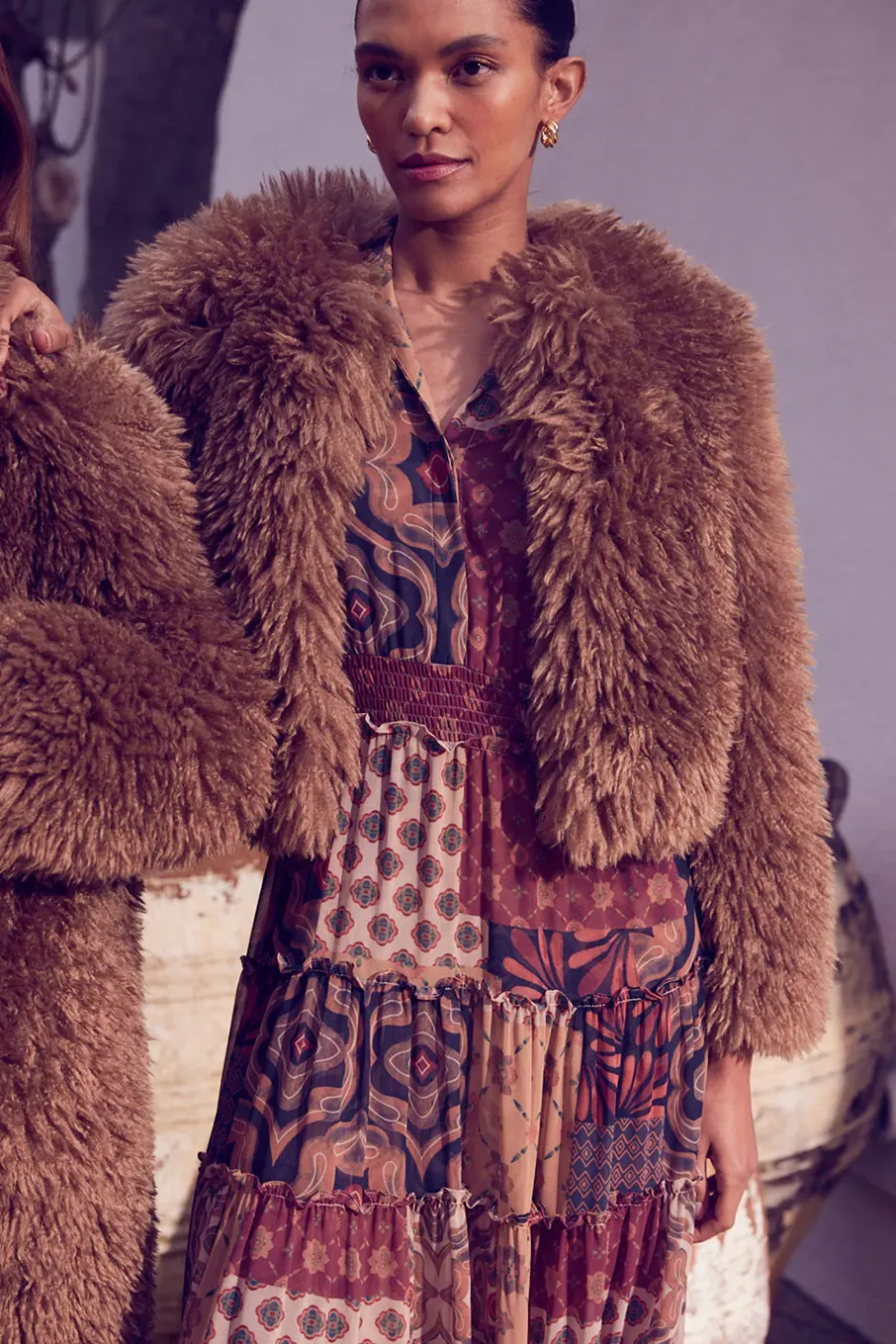 MISA Los Angeles JORDYN FAUX FUR JACKET Lattefauxfur Discount