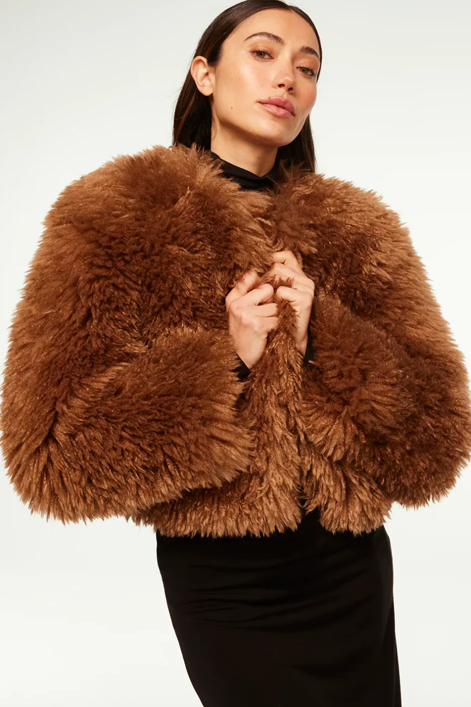 MISA Los Angeles JORDYN FAUX FUR JACKET Lattefauxfur Discount