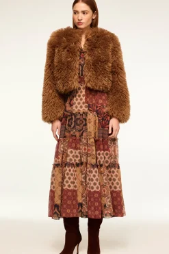 MISA Los Angeles JORDYN FAUX FUR JACKET Lattefauxfur Discount