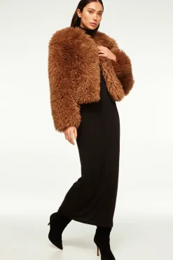 MISA Los Angeles JORDYN FAUX FUR JACKET Lattefauxfur Discount