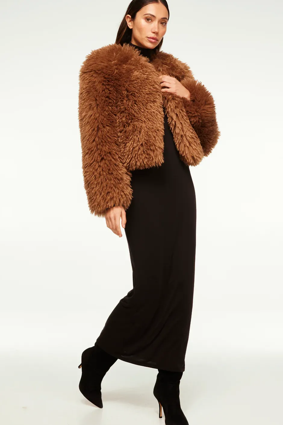 MISA Los Angeles JORDYN FAUX FUR JACKET Lattefauxfur Discount
