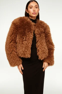 MISA Los Angeles JORDYN FAUX FUR JACKET Lattefauxfur Discount