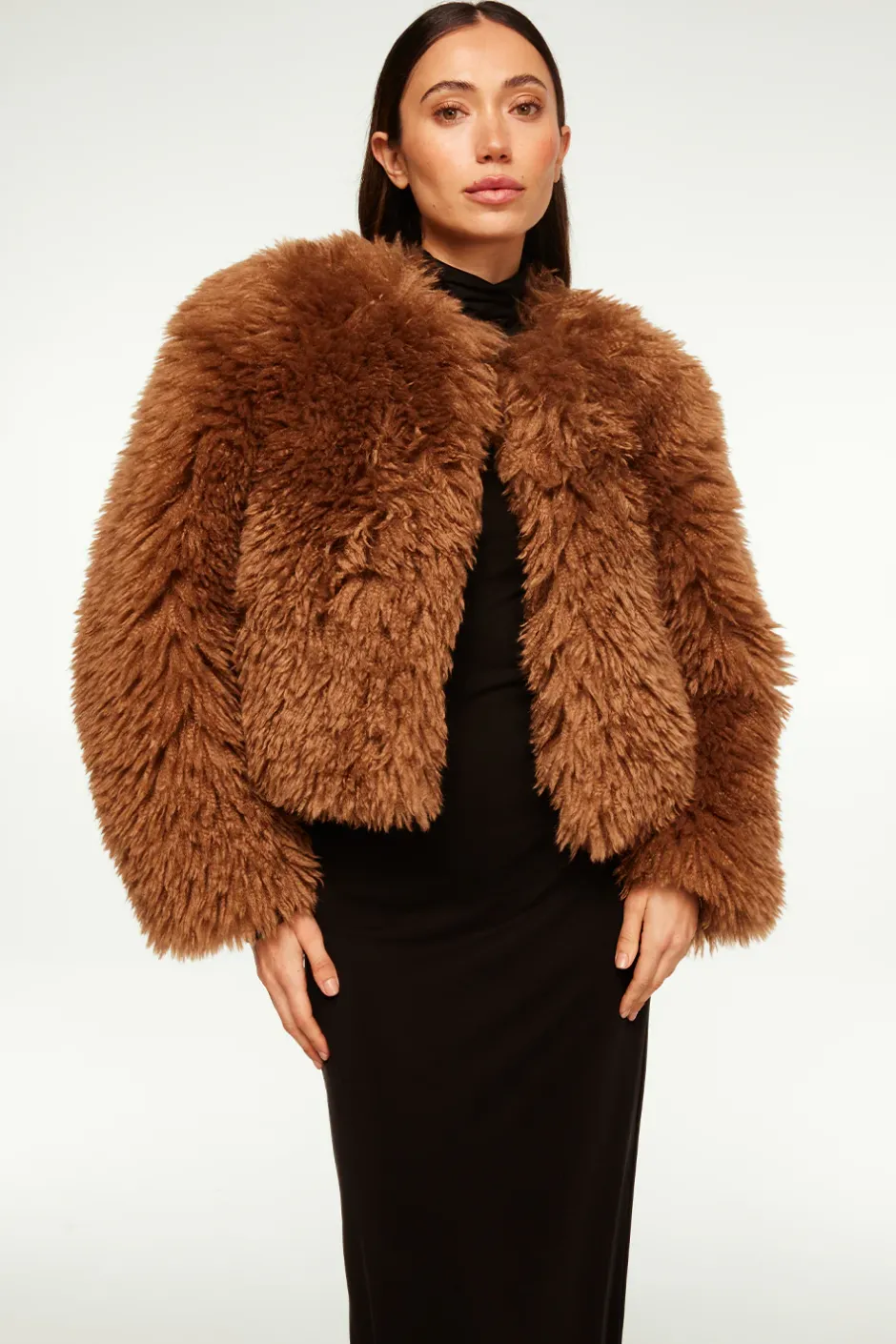 MISA Los Angeles JORDYN FAUX FUR JACKET Lattefauxfur Discount