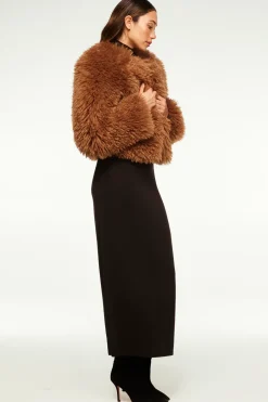 MISA Los Angeles JORDYN FAUX FUR JACKET Lattefauxfur Discount