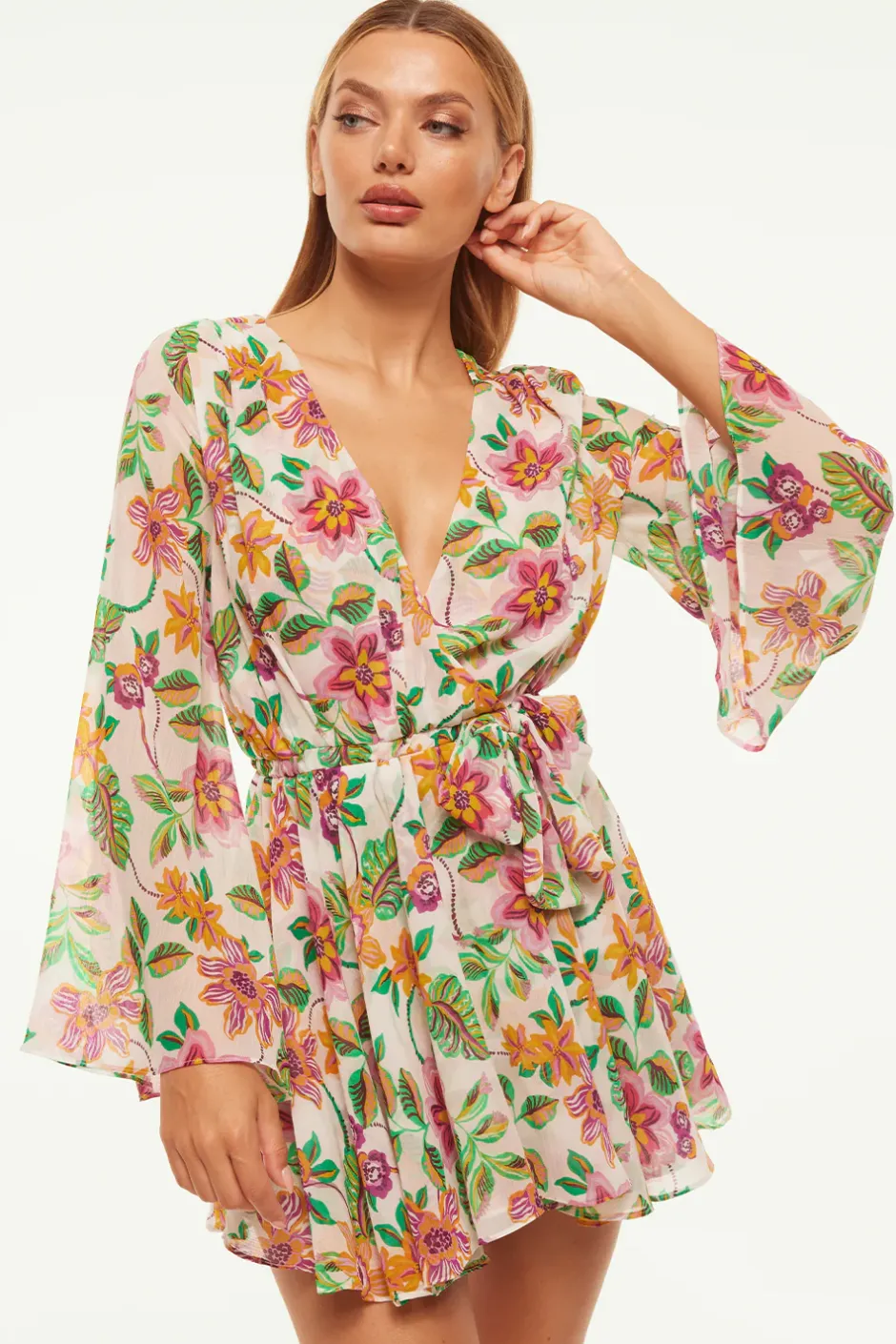 MISA Los Angeles KAIA DRESS Floraexoticachiffon Sale