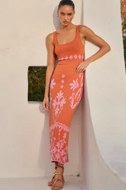 MISA Los Angeles KALIL DRESS Pinkflorasantiago Clearance