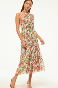 MISA Los Angeles KAROLINA DRESS Floraexoticachiffon Clearance
