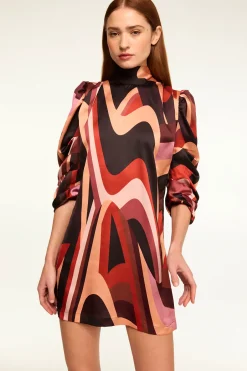 MISA Los Angeles KELLY DRESS Canyonstripesatin New