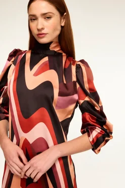 MISA Los Angeles KELLY DRESS Canyonstripesatin New