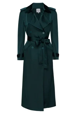 MISA Los Angeles KIKI TRENCH Emeraldsatin Hot