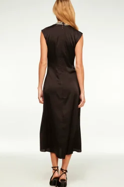 MISA Los Angeles KIRA DRESS Blacksatin New
