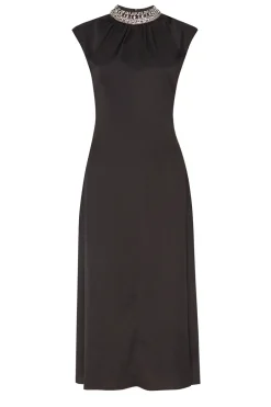 MISA Los Angeles KIRA DRESS Blacksatin New