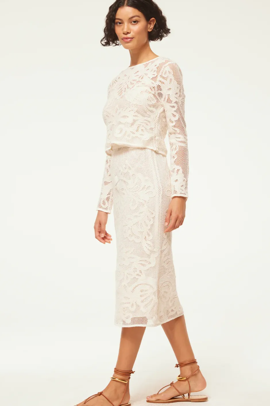 MISA Los Angeles KORD SKIRT Embroideredmesh Hot