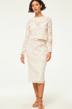 MISA Los Angeles KORD SKIRT Embroideredmesh Hot