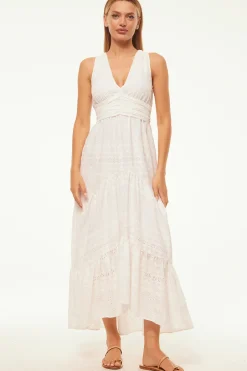 MISA Los Angeles KSENIA DRESS Whiteeyelet Outlet