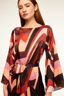 MISA Los Angeles LAURIE DRESS Canyonstripesatin Best