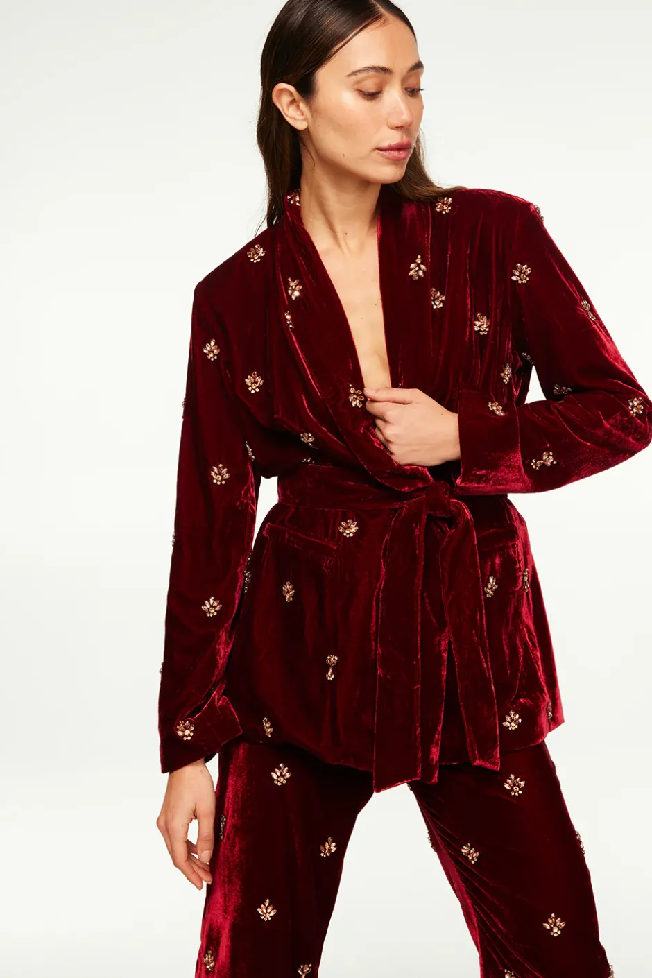 MISA Los Angeles LENA BLAZER Garnetvelvet New