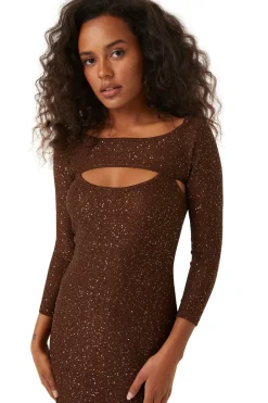 MISA Los Angeles LISETTE DRESS Chocolateshimmer Outlet