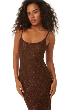 MISA Los Angeles LISETTE DRESS Chocolateshimmer Outlet