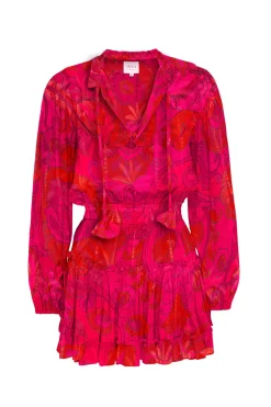 MISA Los Angeles LORENA DRESS Floracorsicafuchsia Sale