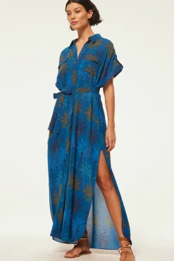 MISA Los Angeles LOU DRESS Cobaltpalmschiffon Fashion