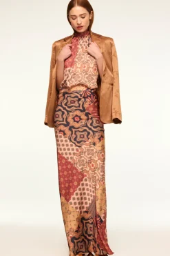 MISA Los Angeles LUKA TOP Surrealpatchworksatin Sale