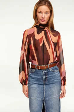 MISA Los Angeles LULU TOP Canyonstripechiffon Outlet