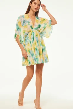 MISA Los Angeles LUNA DRESS Citronwatercolor Discount