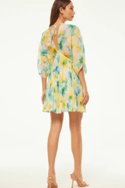 MISA Los Angeles LUNA DRESS Citronwatercolor Discount