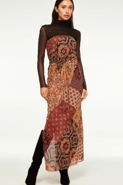 MISA Los Angeles MARIAH DRESS Surrealpatchworkchiffon Sale