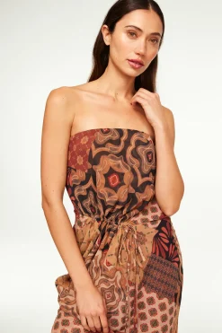 MISA Los Angeles MARIAH DRESS Surrealpatchworkchiffon Sale