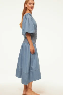 MISA Los Angeles MARILOU DRESS Bluechambray Sale