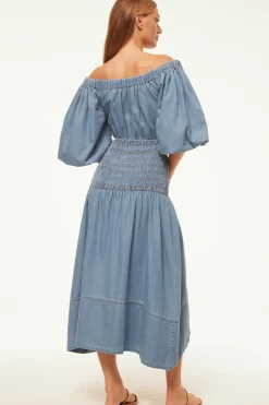 MISA Los Angeles MARILOU DRESS Bluechambray Sale