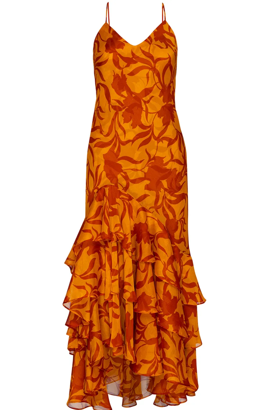 MISA Los Angeles MARISA DRESS Atlasfloralpersimmon New