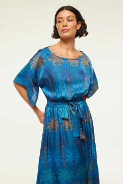 MISA Los Angeles MARTINA DRESS Cobaltpalmsmix New