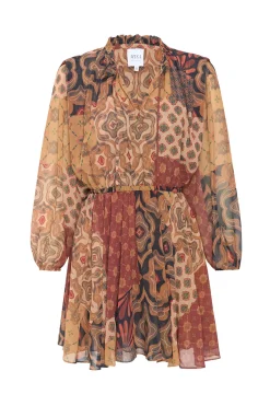 MISA Los Angeles MOLLY DRESS Surrealpatchworkchiffon Outlet