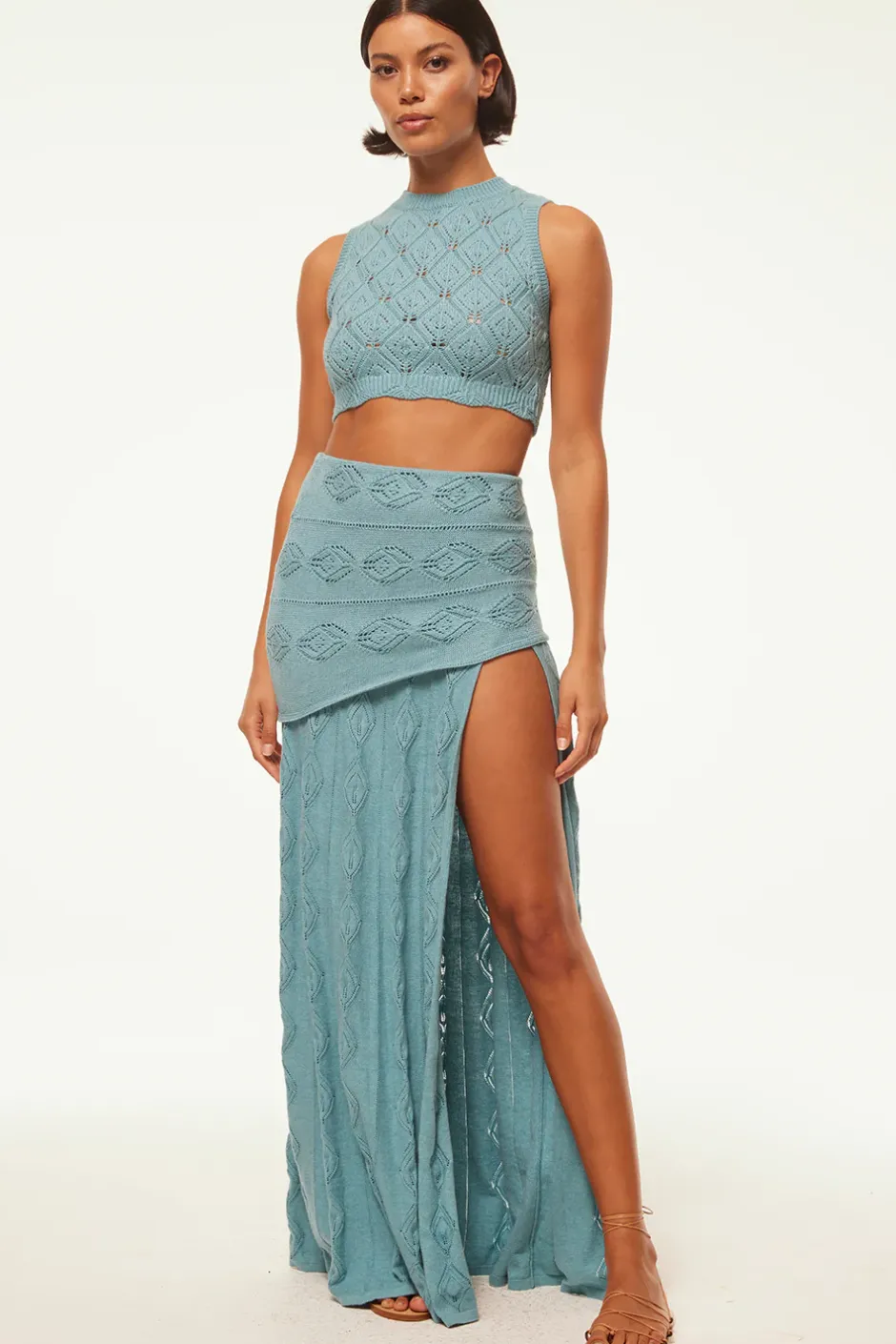 MISA Los Angeles NADIM SKIRT Blue New