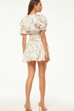 MISA Los Angeles NARCISSA DRESS Whitesagebotanicasatin Fashion