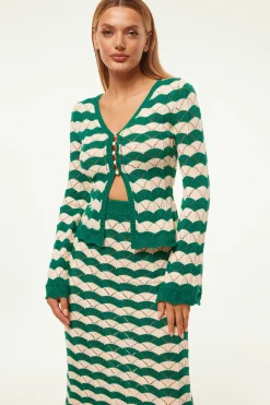 MISA Los Angeles NELLY CARDIGAN Emeraldstripe Outlet